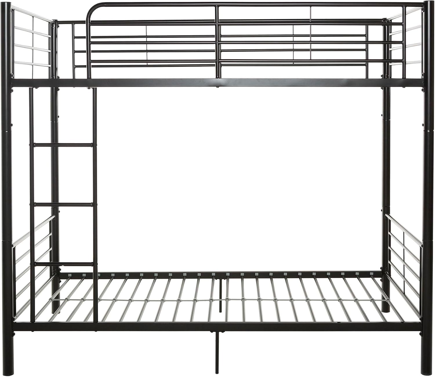Walker Edison Elodie Urban Industrial Twin Over Twin Metal Bunk Bed, Twin Over Twin, Black