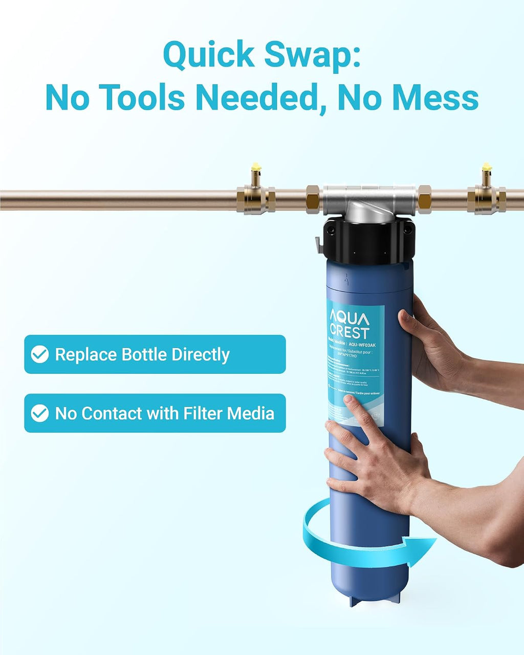 AQUA CREST AP917HD Water Filter, Replacement for Aqua-Pure® AP917HD, 3M® Aqua-Pure® AP903 System, Reduces Sediment, Chlorine Taste and Odor, 100000 Gallons