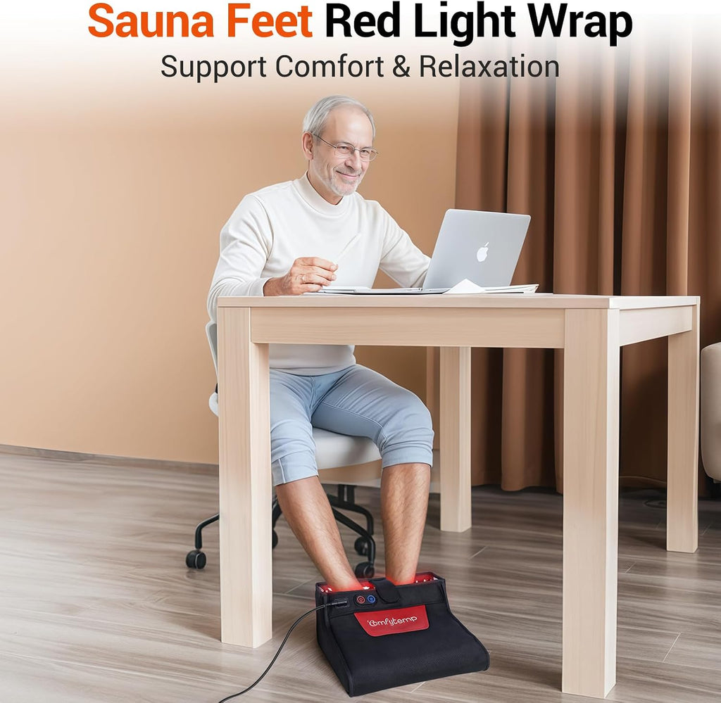 Comfytemp Red Light Therapy for Feet, 360 LEDs 43W Near Infrared Light Therapy Boot, 3D Wearable Feet Wrap for Ankle Heel Sole Plantar Joint Muscle, 660nm & 850nm, Up to Foot Size 12