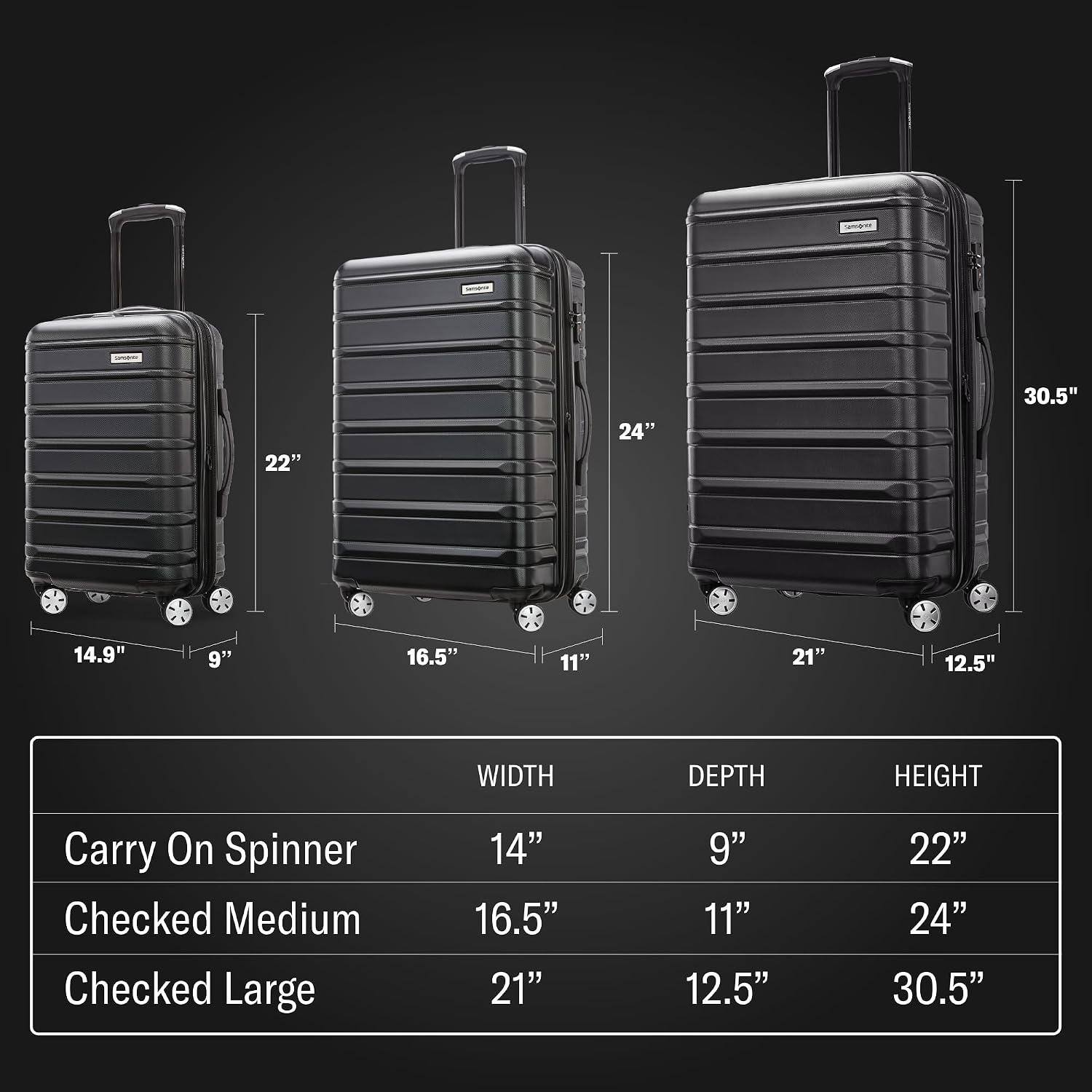 Samsonite Omni 2 24-Inch Medium Checked Hardside Luggage with 360° Spinner Wheels - Scratch Resistant Hardshell - TSA Lock - Expandable Polycarbonate Shell for Lightweight Travel - Artic Silver
