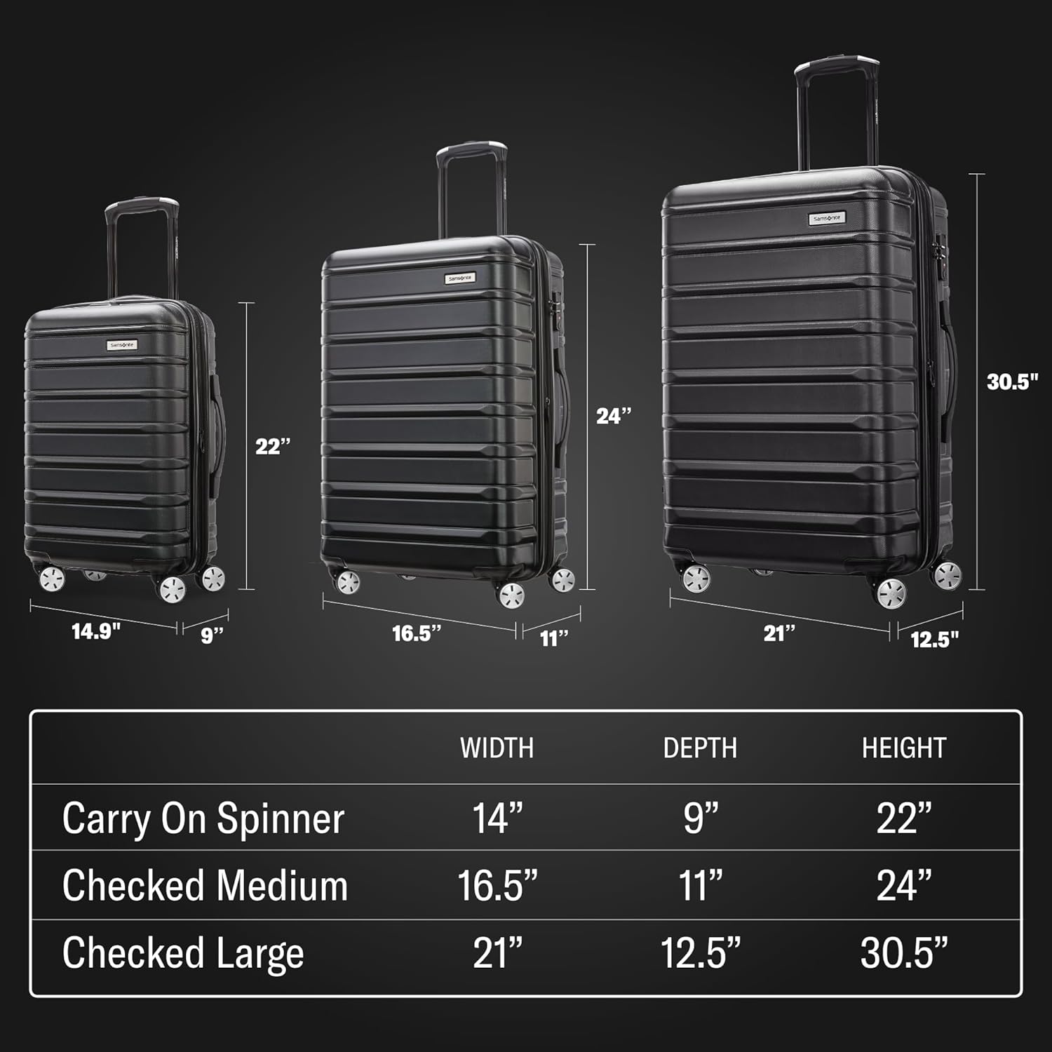 Samsonite Omni 2 Hardside Expandable Luggage with Spinner Wheels, Checked-Medium 24-Inch, Purple