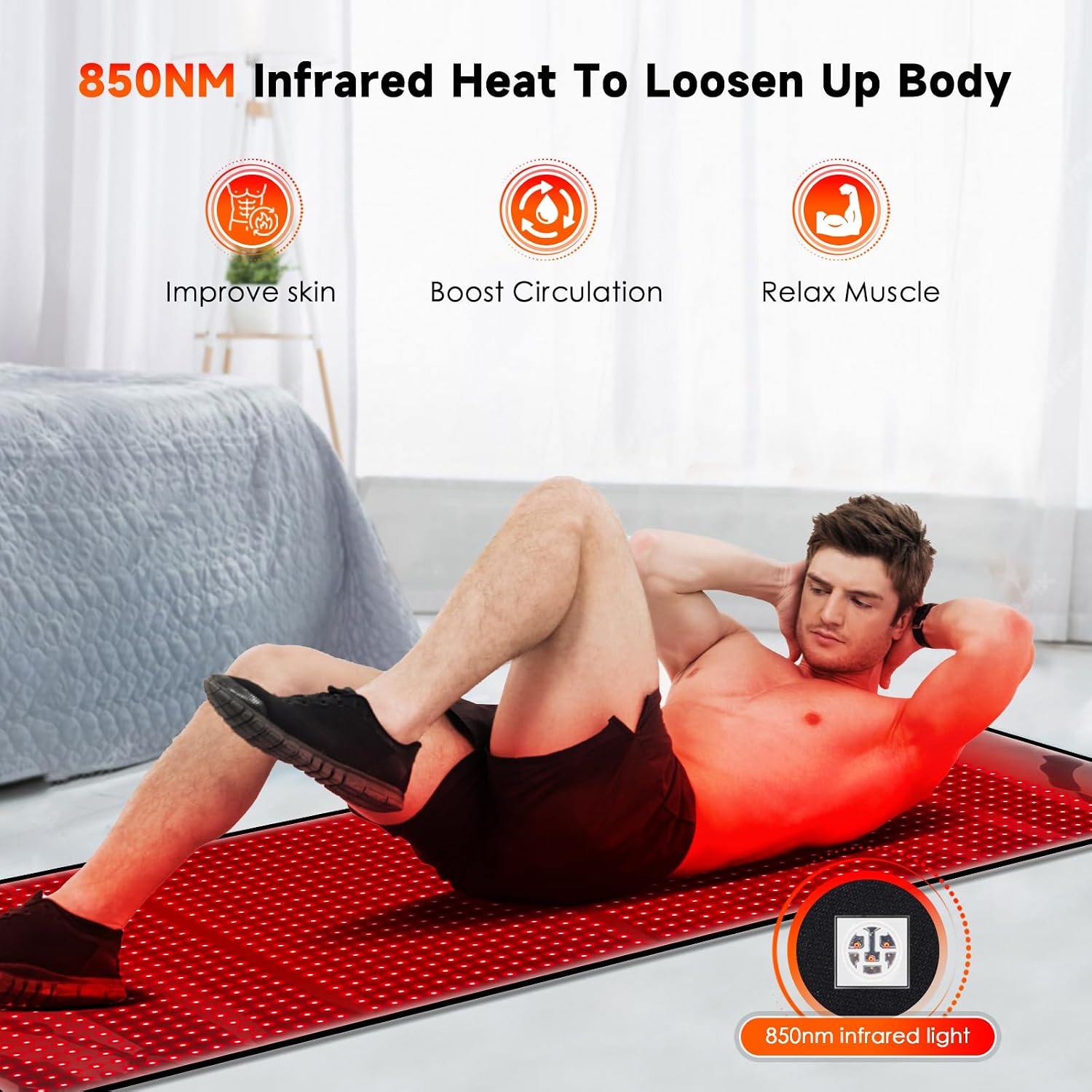 Red Light Therapy for Body: Red Light Therapy Mat 1440 LEDs Infrared Light Therapy Pad 660nm Red Light Therapy Blanket 850nm Near Infrared Light Therapy Device Large Pads for Full Body Pain Relief