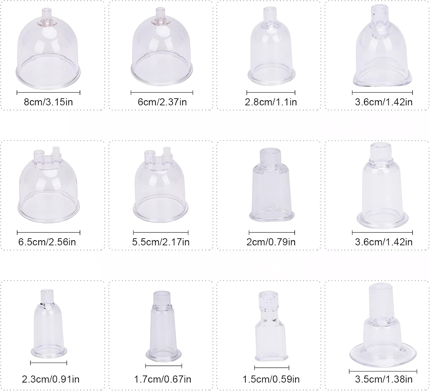 Vacuum Therapy Cupping Machine with 30 Cups and 3 Metal Gua Sha Handles for Salon SPA, Body, Back, Face Massage Care