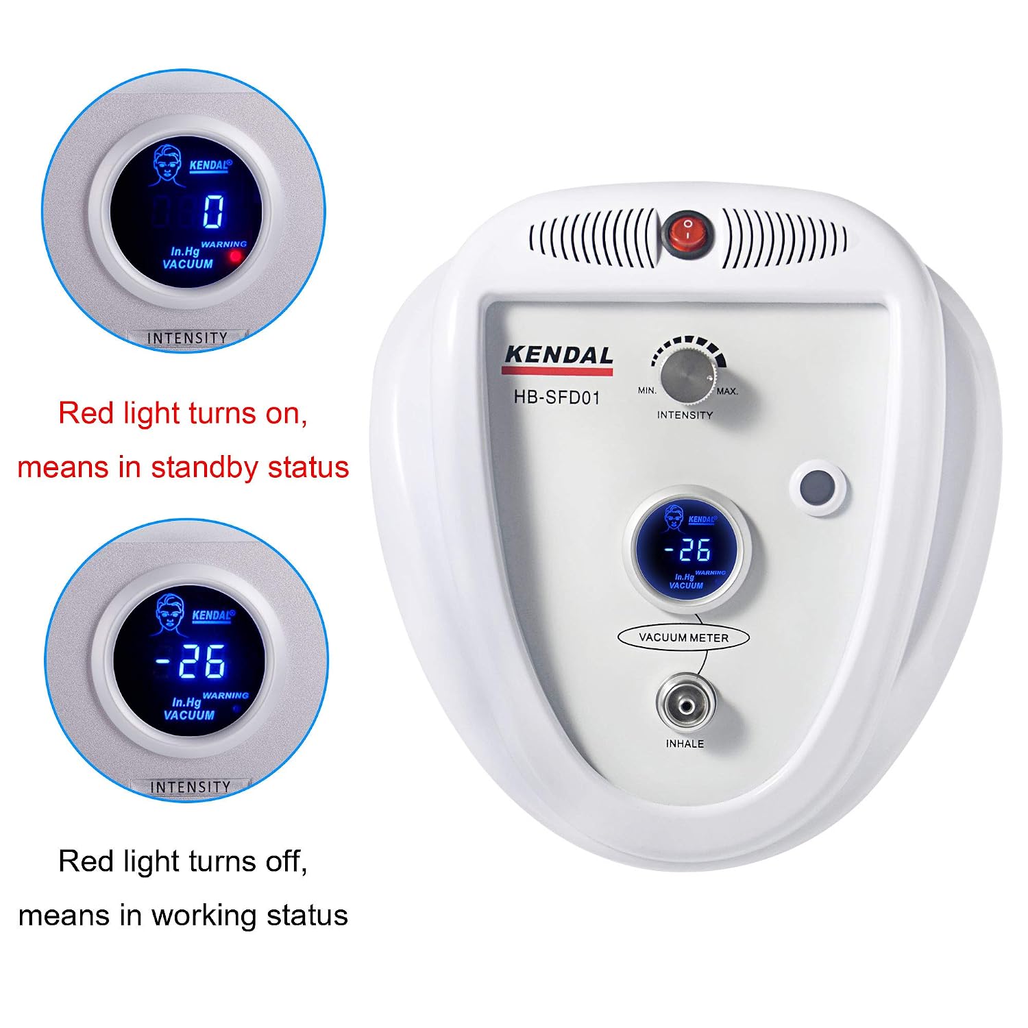 Kendal Professional Diamond Microdermabrasion Machine, Dermabrasion Facial Skin Care Equipment with LED Real Time Digital Display Also Good for Home Use 110v-220V HB-SFD01