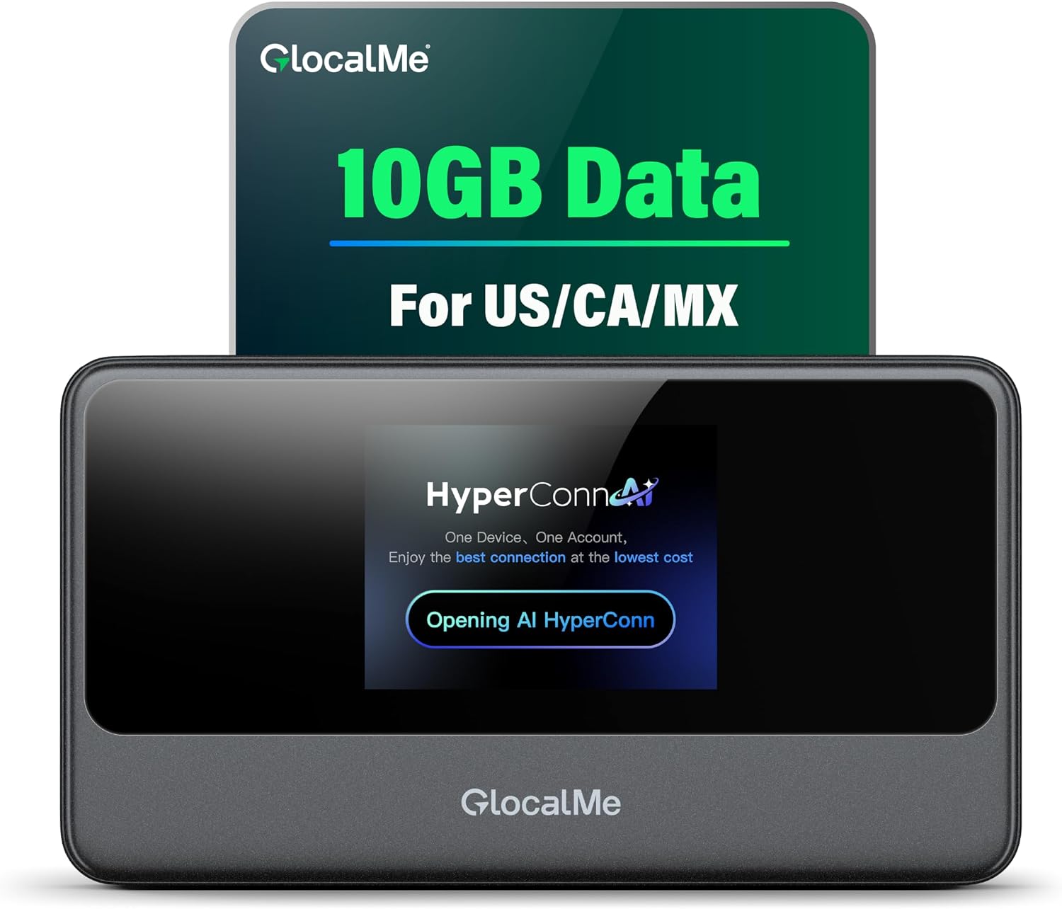 GlocalMe MeowGo G40Pro 4G Mobile Hotspot Device with 10GB US/CA/MX Data 30 Days, Portable WiFi Hotspot for Travel in 200+ Countries, Pocket WiFi Hotspot, No SIM Card Needed, 10 Connected Devices