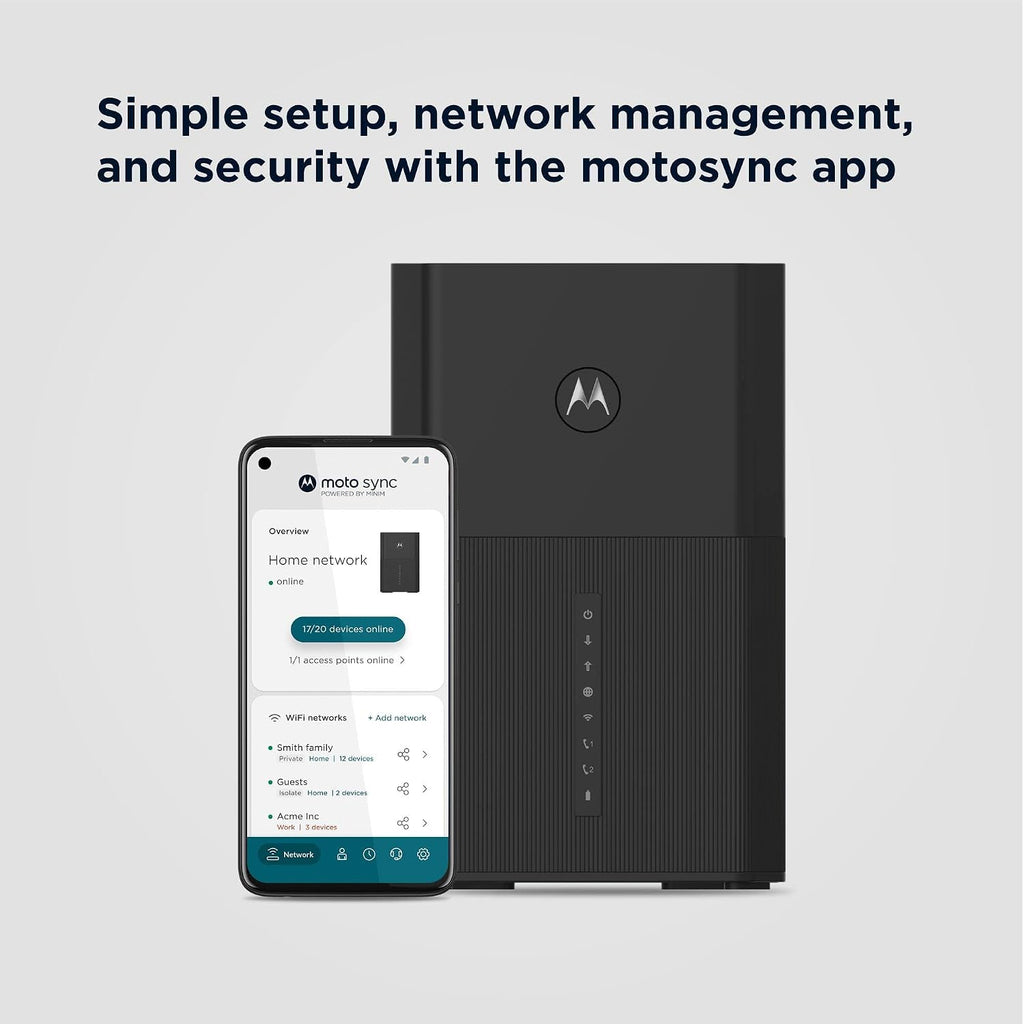 Motorola MG8725 WiFi 6 Router and Multi-Gig Cable Modem, Up to 6000 Mbps