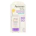 Aveeno Baby Continuous Protection Mineral Sunscreen Stick for Sensitive Skin with Broad Spectrum SPF 50 Protection for Face & Body, Naturally Sourced 100% Zinc Oxide, Travel Size, 0.47 oz (Pack of 12)