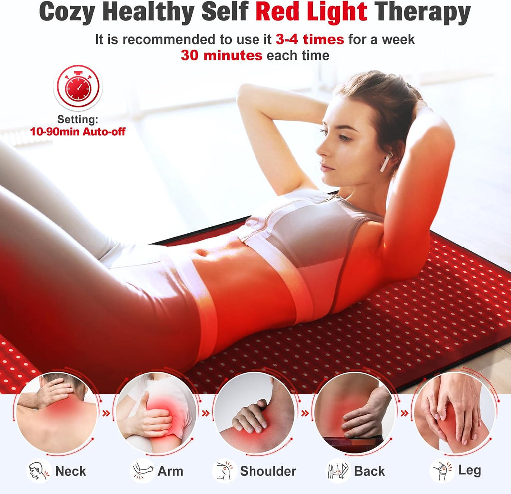 Red Light Therapy for Body, 660nm 850nm Infrared Light Therapy Pad, Wearable Wrap with Timer Remote Control for Back Shoulder Waist Knee, Infrared Light Device Home Use, 71'' x 31'' Large Area
