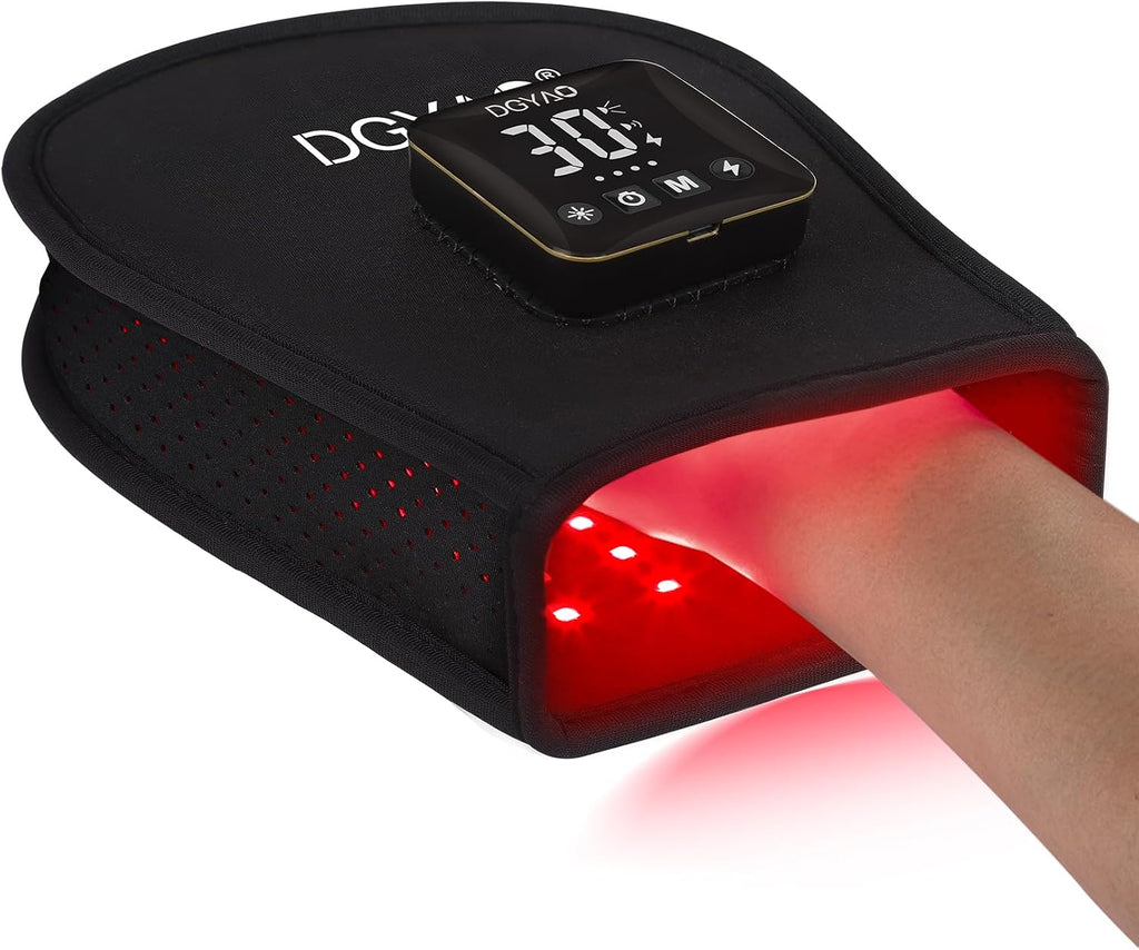 DGXINJUN Cordless Red Light Therapy for Hand Fingers Palm Pain Relief Led Portable Wireless Near Infrared Light Therapy Devices Wearable Rechargeable with 4000mAh Battery