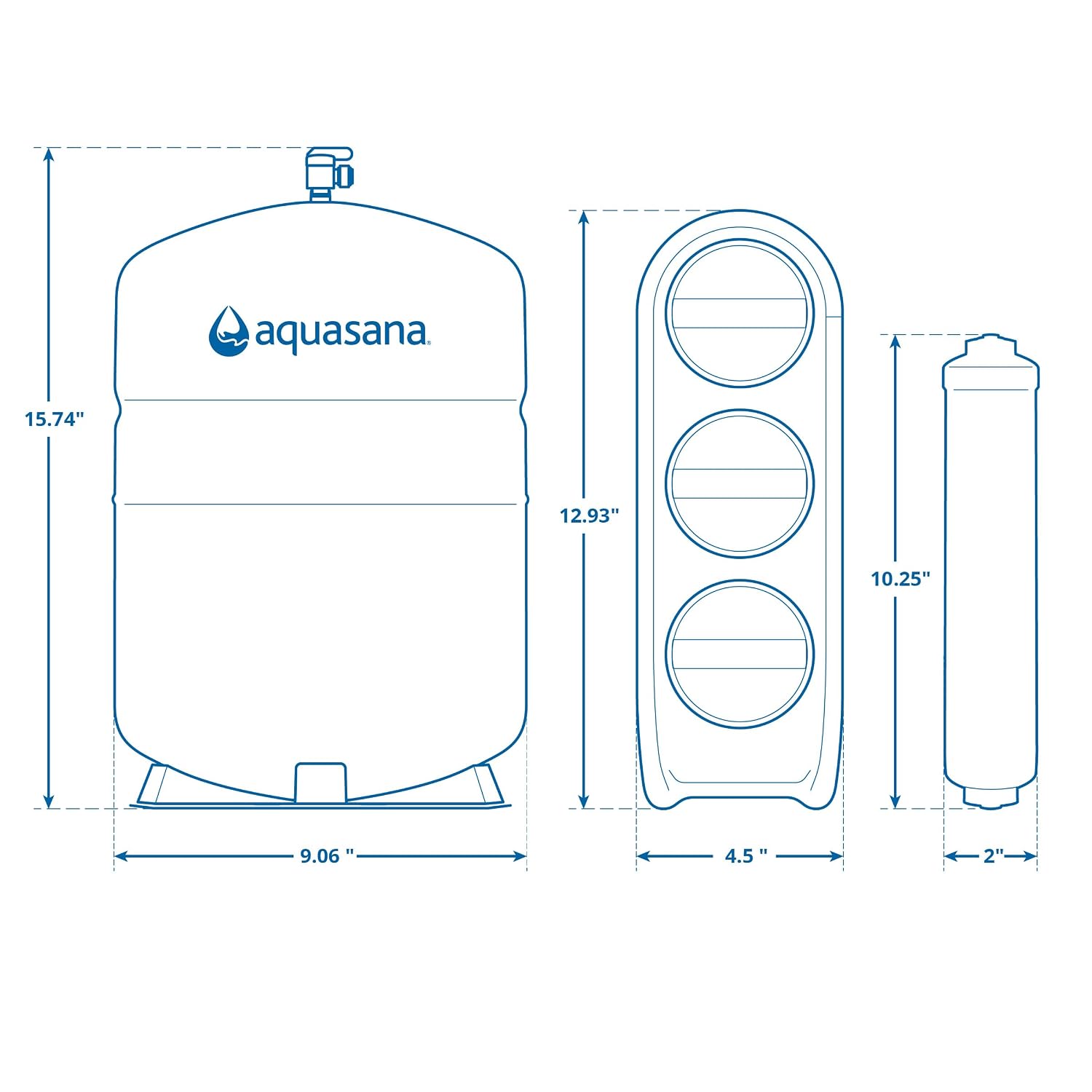 Aquasana SmartFlow® Reverse Osmosis Water Filter | RO Under Sink System | WQA Certified up to 99.99% of 90 contaminants Including Fluoride, PFAS, Arsenic, Lead, and Chlorine | Does not Include Faucet