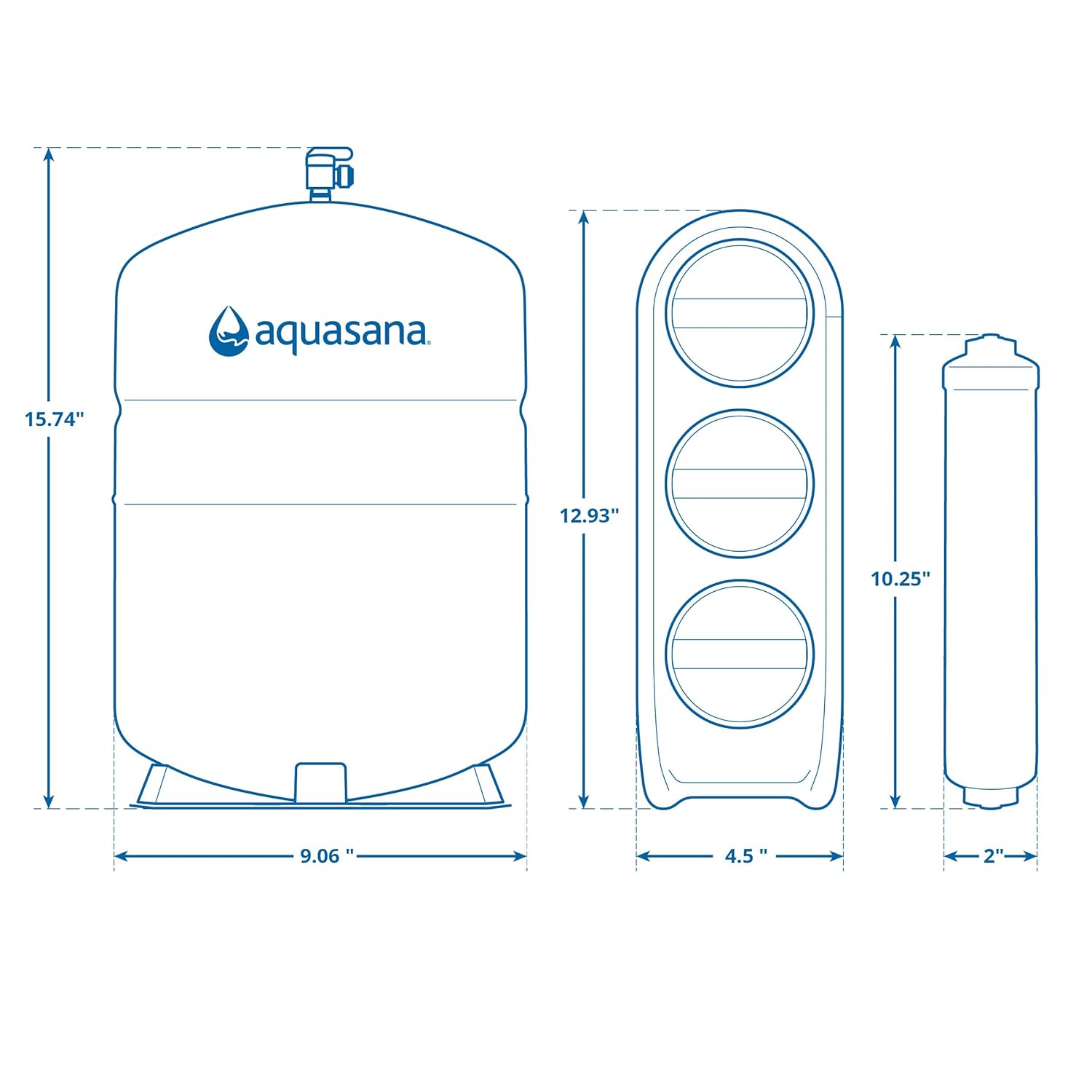 Aquasana SmartFlow® Reverse Osmosis Water Filter | RO Under Sink System | WQA Certified up to 99.99% of 90 contaminants Including Fluoride, PFAS, Arsenic, Lead, and Chlorine | Chrome Faucet