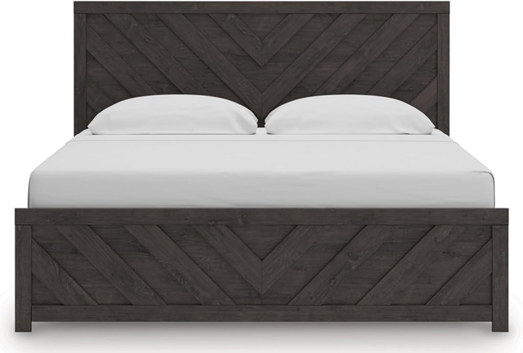 Signature Design by Ashley Prendonea Casual King Panel Bed, Foundation or Box Spring Needed, Gray