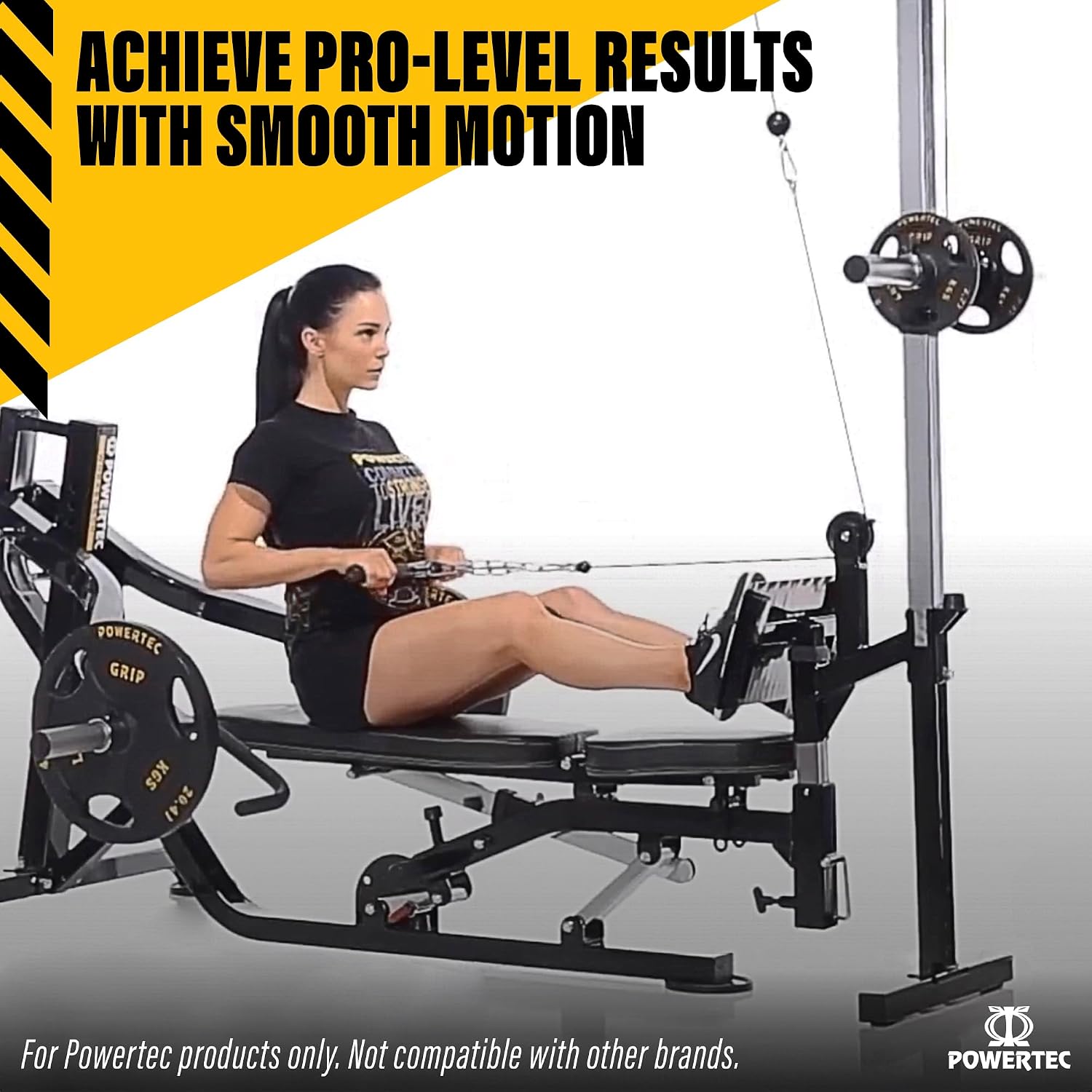 Powertec Fitness Workbench LAT Tower Attachment, Black - Premium Workout Equipment for Home Gym - Compatible Only with Powertec Products - Durable Strength Training Equipment for Home Gym, Garage Gym
