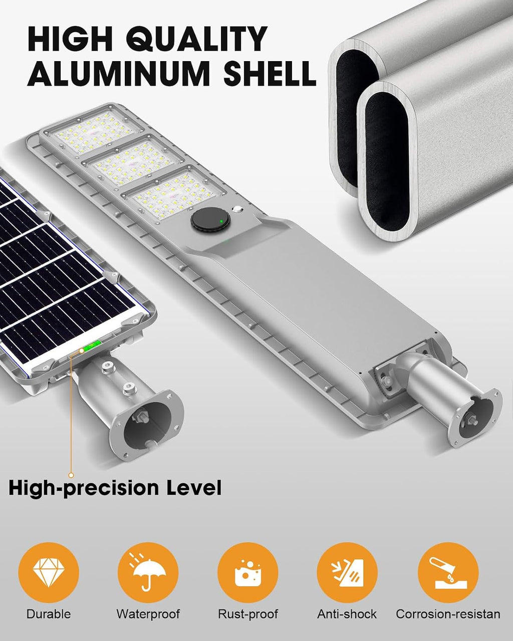 12000W Solar Street Light Outdoor, 3200 Sq.Ft Super Bright LED Flood Light with Motion Sensor, IP67 Waterproof Dusk to Dawn Security Light for Parking Lot Yard Farm Barn Commercial Area Garage