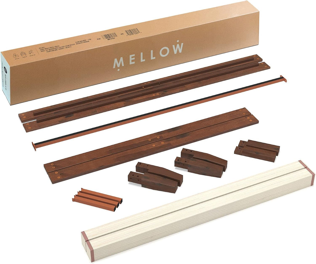 Mellow Naturalista Classic 12 Inch Solid Wood Platform Bed with Wooden Slats, Cal King, Espresso