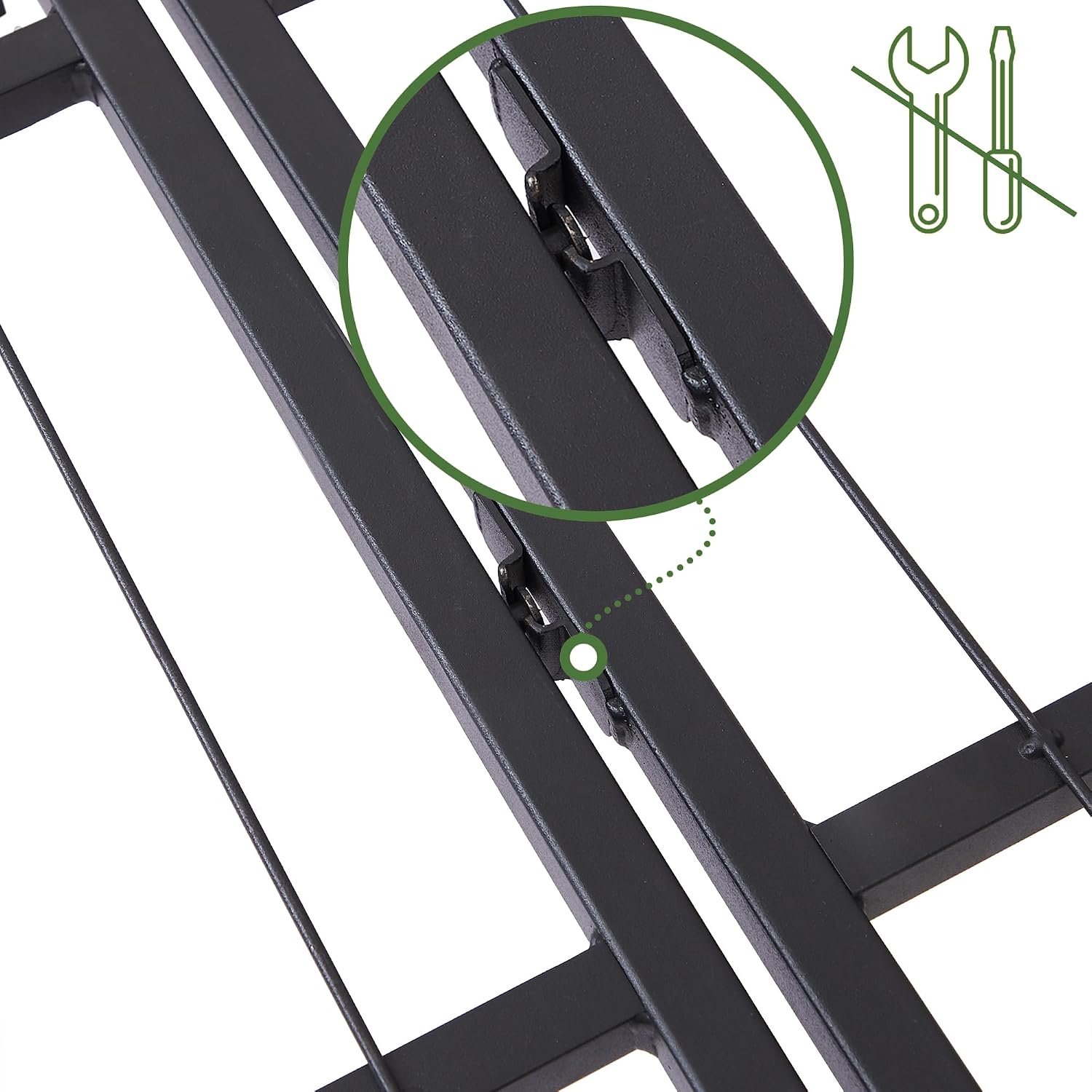 VECELO 14 Inch Metal Bed Frame, Foldable & No Tools Assembly, Heavy Duty Platform with Under Bed Storage, 880 lbs Weight Capacity, Ideal for Small Spaces & Guest Rooms, Queen, Black