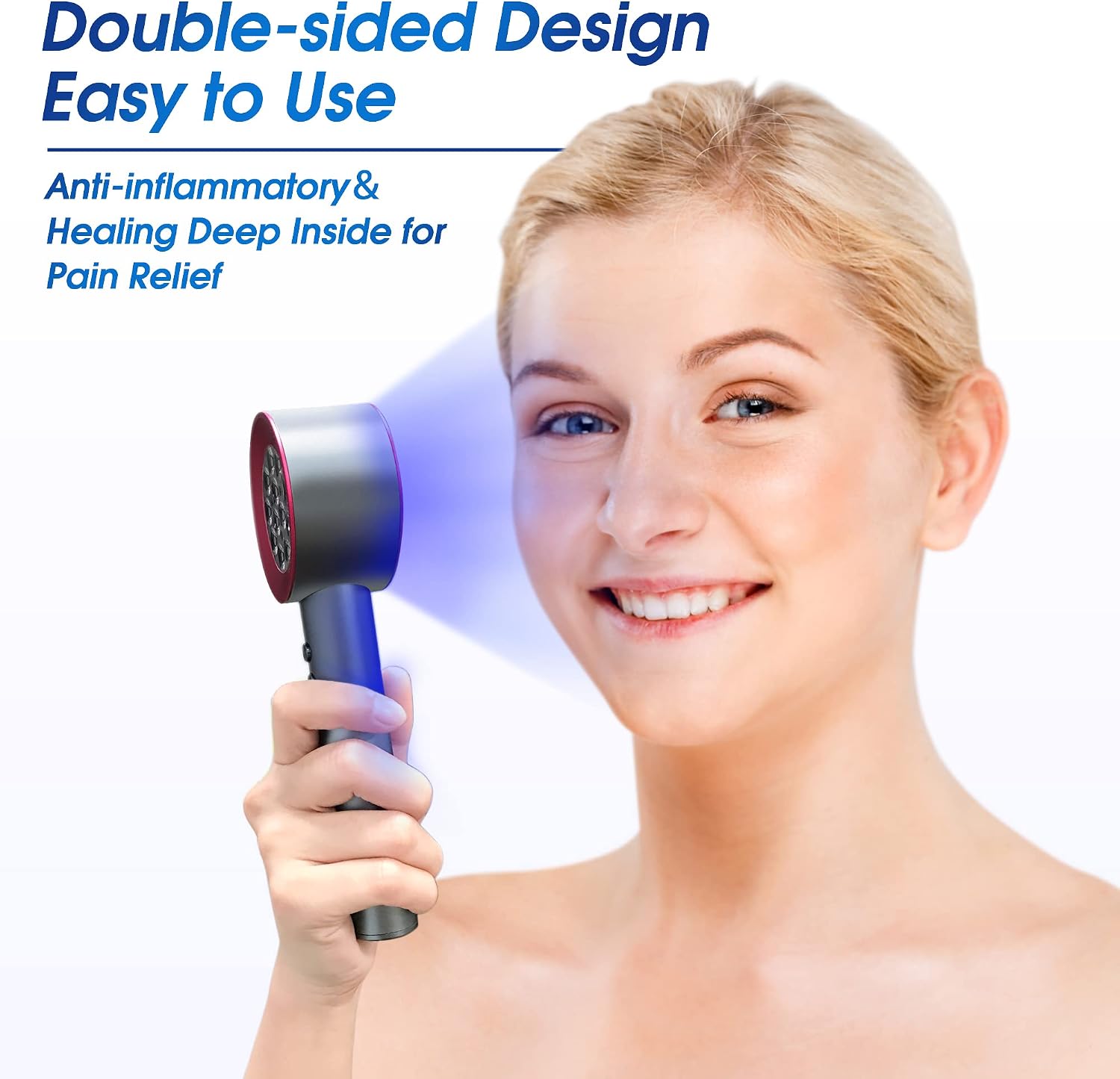 UTK Upgrade High Power 24 LED Red Light Therapy Device with 470/660/850/940nm Wavelength, Blue Red＆Near-Infrared Handheld Light Therapy, Relieve Body Pain Deeply, Facial Skin Care