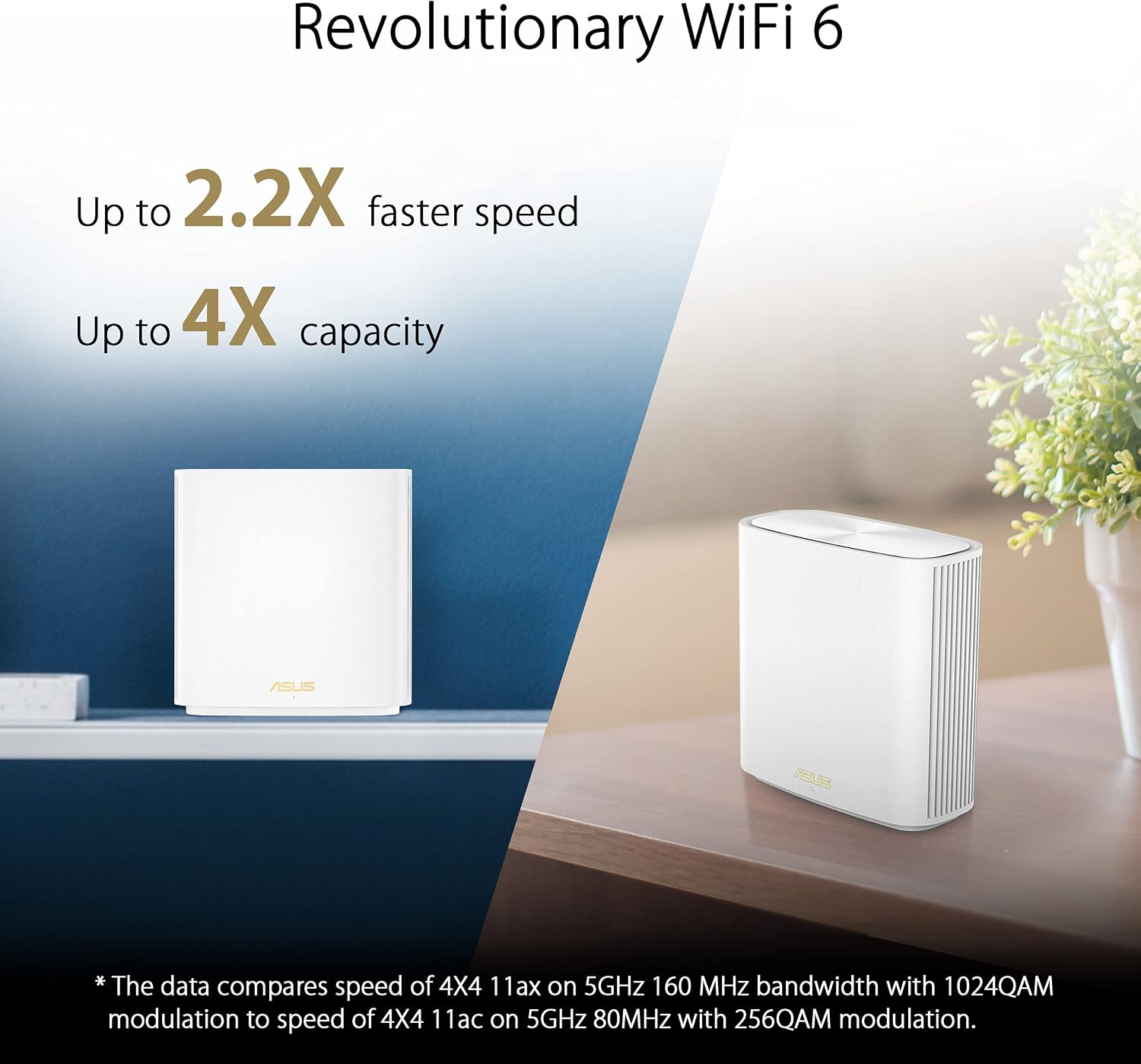 ASUS ZenWiFi Whole-Home Dual-Band Mesh WiFi 6 System XD6 White - 1 Pack, Coverage up to 2,700 sq.ft & 4+ Rooms, 5400Mbps, AiMesh, Lifetime Free Internet Security, Parental Control, Easy Setup