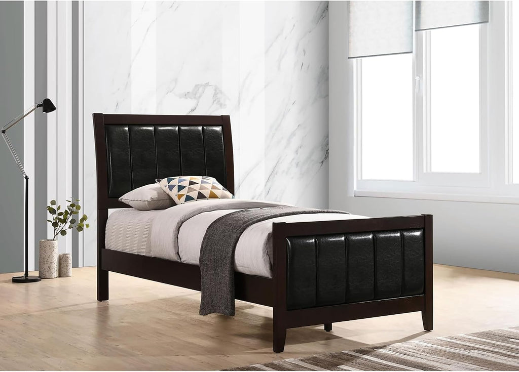 GOWE Cappuccino and Black Twin Panel Bed