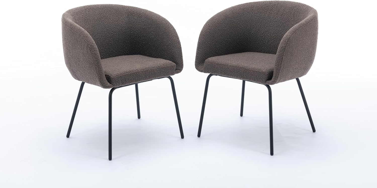 Luxury Velvet Swivel Dining Chairs Set of 2 Beige Chairs for Living Room or Bedroom Single Light Luxury Design Metal Legs Elegant Furniture for Home Décor (Brown + Black Legs Set of 2)