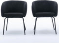 Luxury Velvet Dining Chairs with Swivel Function and Metal Legs Set of 2 (Grey + Black) Ideal for Living Room or Bedroom (Black+Black Legs Set of 2)