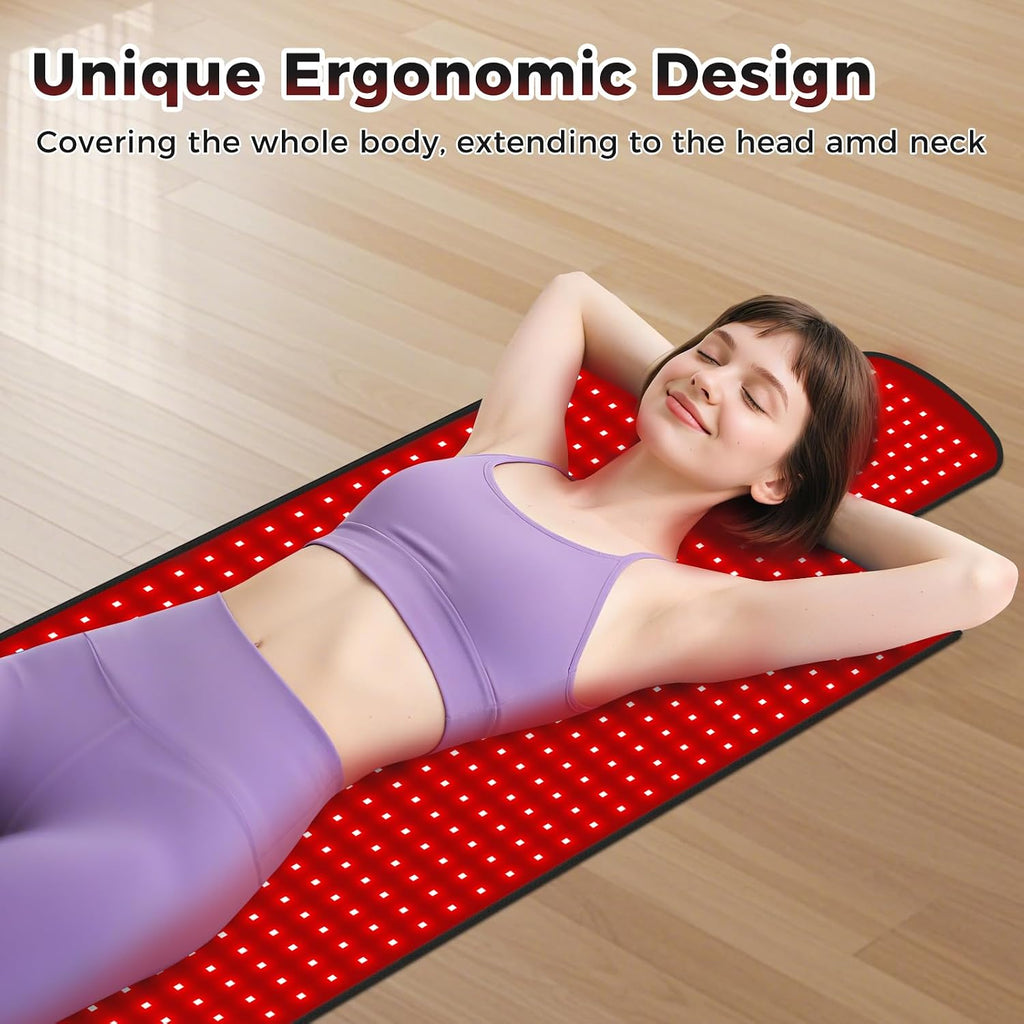 LITDUCK Body Red Light Therapy Mat, Eligible Red Light Therapy Blanket, 2in1 LEDs(660nm& 850nm), Premium Leather, Adjustable Timer & Intensity 36.3'*15.8'