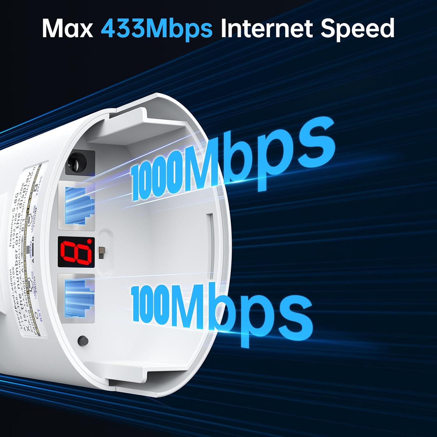 Wireless Bridge for Easy Network Expansion,5.8G Point to Point Extending Wi-Fi to Outbuildings,Outdoor Wi-Fi Network Bridge W/ 1000Mbps RJ45Port and 16dBi Antenna,PoE Powered, IP65 Waterproof, 2-Pack