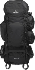 Teton 85L Explorer Internal Frame Backpack for Hiking, Camping, Backpacking, Rain Cover Included, Black