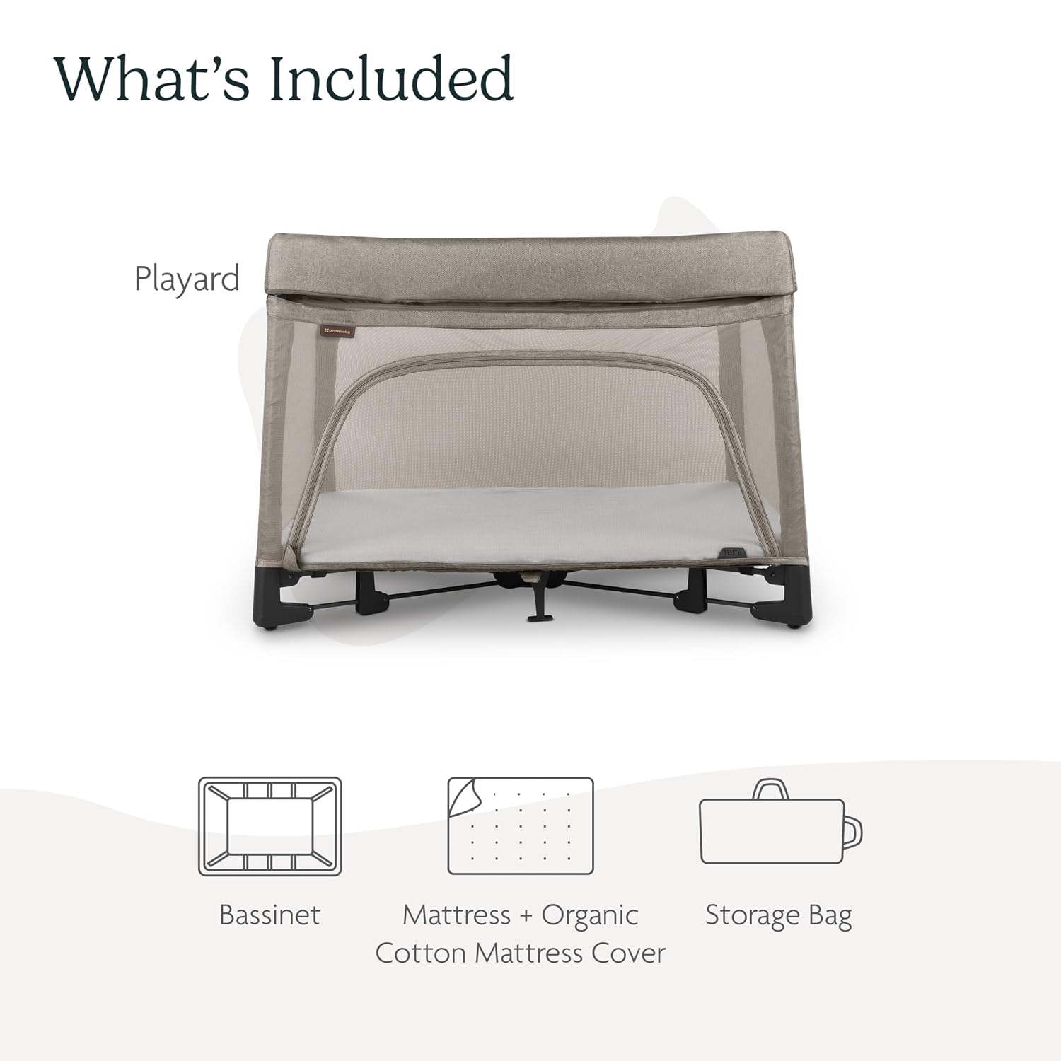 UPPAbaby Remi Playard | Deluxe 3-in-1 Portable Playard, Bedside Bassinet + Travel Crib| Mesh Bassinet, Mattress, Organic Cotton Mattress Cover + Storage Bag Included | Wells (Dark Taupe Mélange)