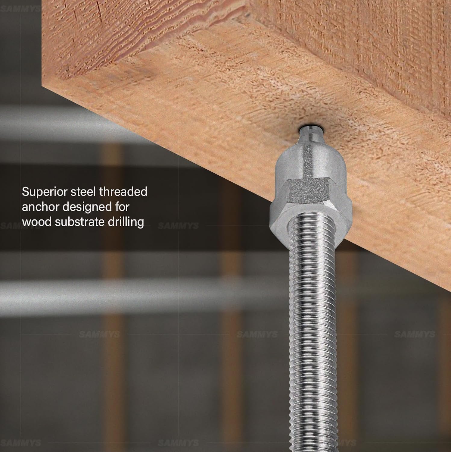 Everflow Sammys 8139957-50 SH-GST 20 3/8 Inch Screw Swivel Threaded Rod Anchor Designed for Wood, Installs 17 Deg Angle Off Vertical, Steel with Electo-Zinc, Easy Install (Pack of 50)