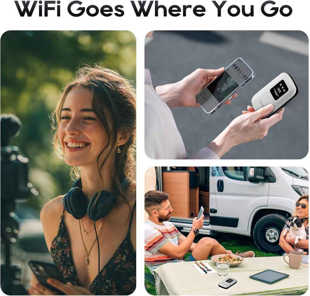 Portable Mobile Hotspot–eSIM Global WiFi Hotspot,No SIM Card/Contract Needed, 16Devices,180+ Countries, Compact Wireless Router for International Trips & Business【Free 5GB US Data for 15 Days】