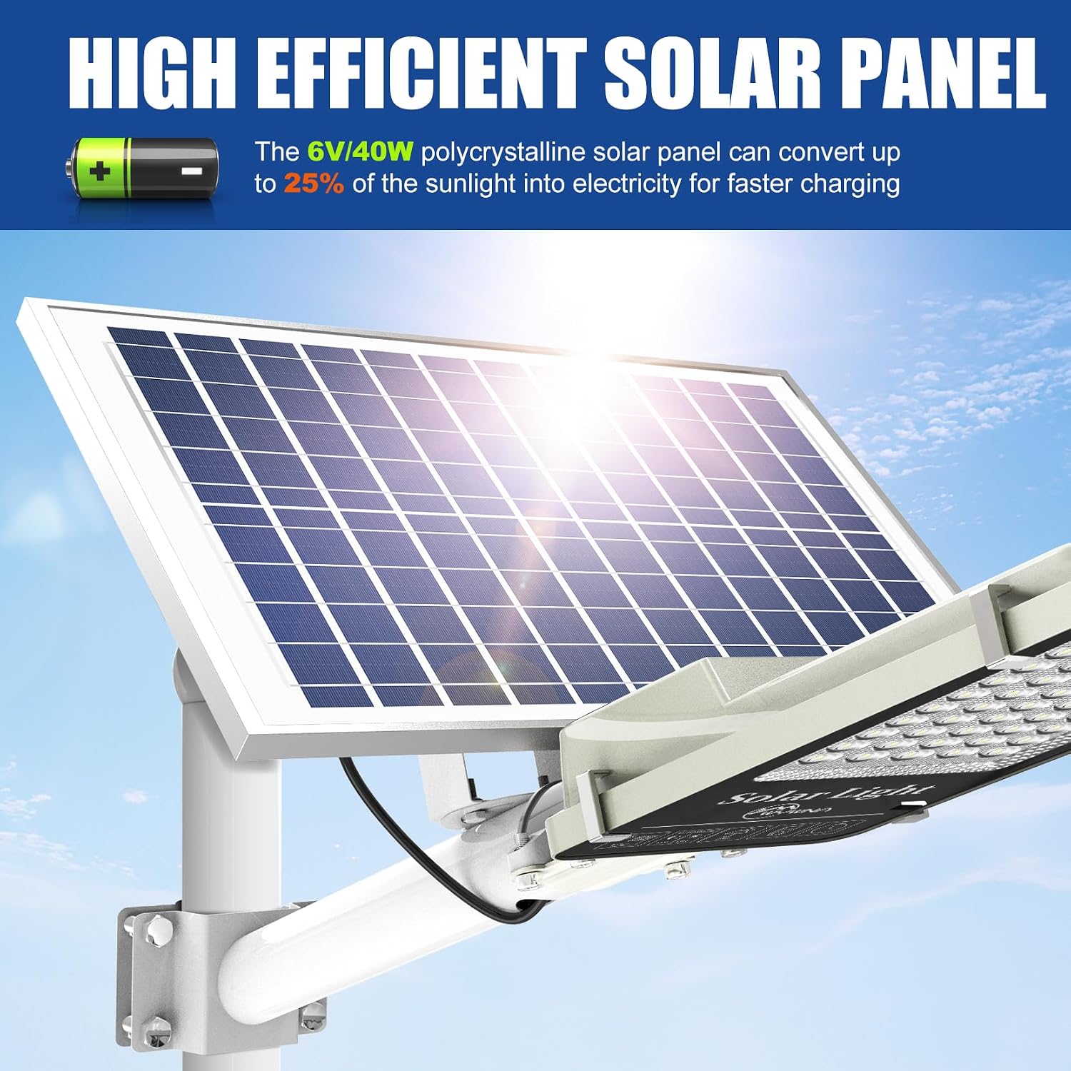 WYWNA 10000W Solar Street Lights Outdoor, Super Bright Commercial Solar Security Light with Remote, Dusk to Dawn Waterproof Lighting for Parking Lot, Driveway, Garage & Farm