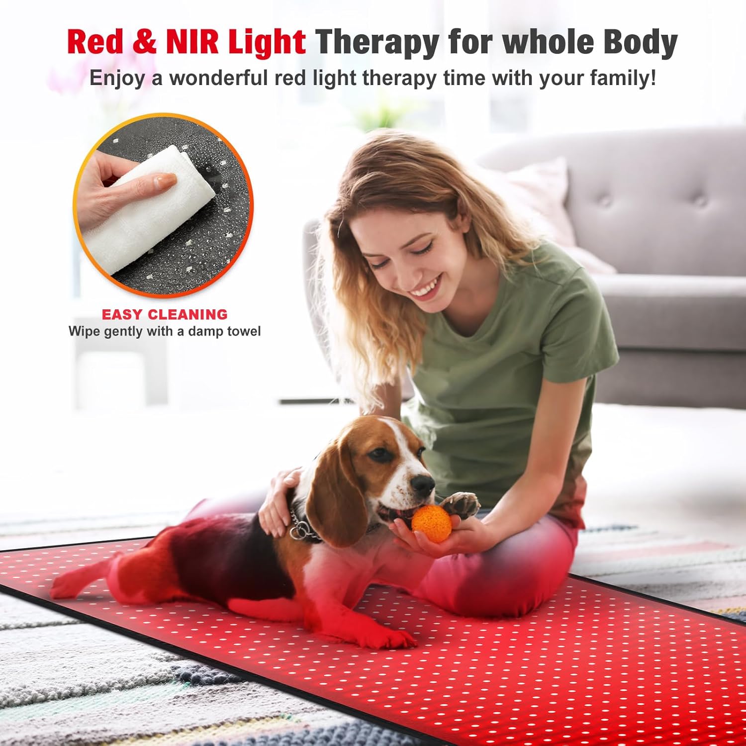 Red Light Therapy for Body, 660nm 850nm Infrared Light Therapy Pad, Wearable Wrap with Timer Remote Control for Back Shoulder Waist Knee, Infrared Light Device Home Use, 71'' x 31'' Large Area