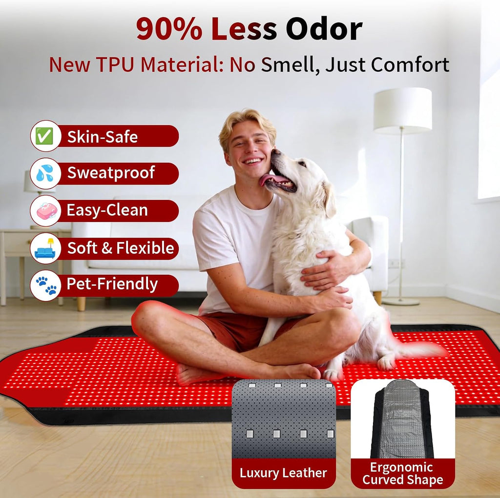 Full Body Red Light Therapy Mat with 1707 LEDs, 3-in-1 660nm & 850nm TPU Infrared Light Blanket, 73' x 36' Foldable Therapy Pad with Timer Controller Pulse Modes for Home Use 192W