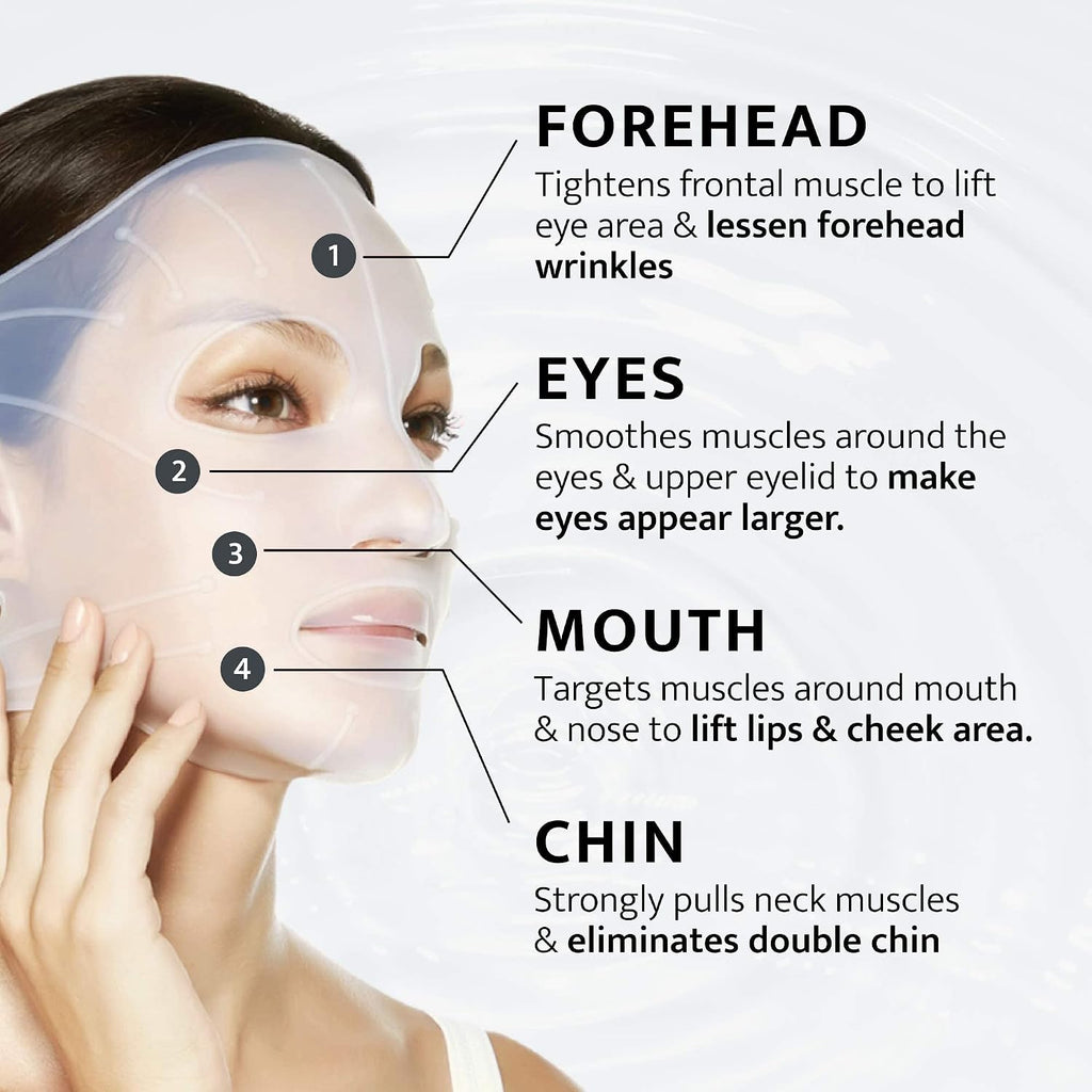 DOCTORCOS Super Lifting Skin Mask Set | Silicone Mask (Reusable) + Aqua Glow Mask (3.71 oz) + Fill up Wrinkle Cream (1.69 oz) | Full face Lifting Package | Neck and eye lift | Korean Skin Care