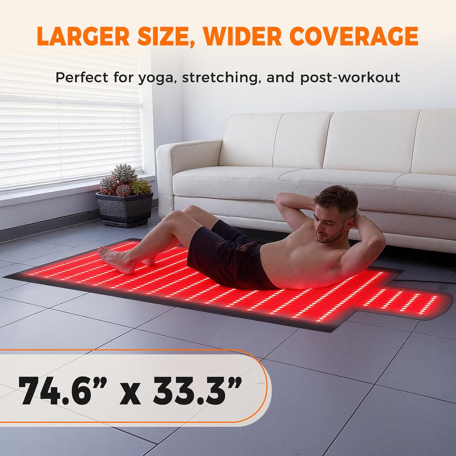 2570 LEDs Dual Full Body Red Light Therapy Mat, Red Light Therapy Blanket, 2570pcs 2in1 LEDs(660nm& 850nm), Premium Leather, Adjustable Timer & Intensity (520 LEDs)