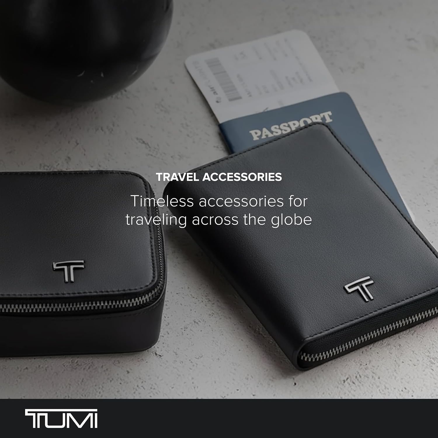TUMI - Travel Accessories Dopp Kit - Men's Travel Essentials Framed Toiletry Bag - Black Emobossed Leather