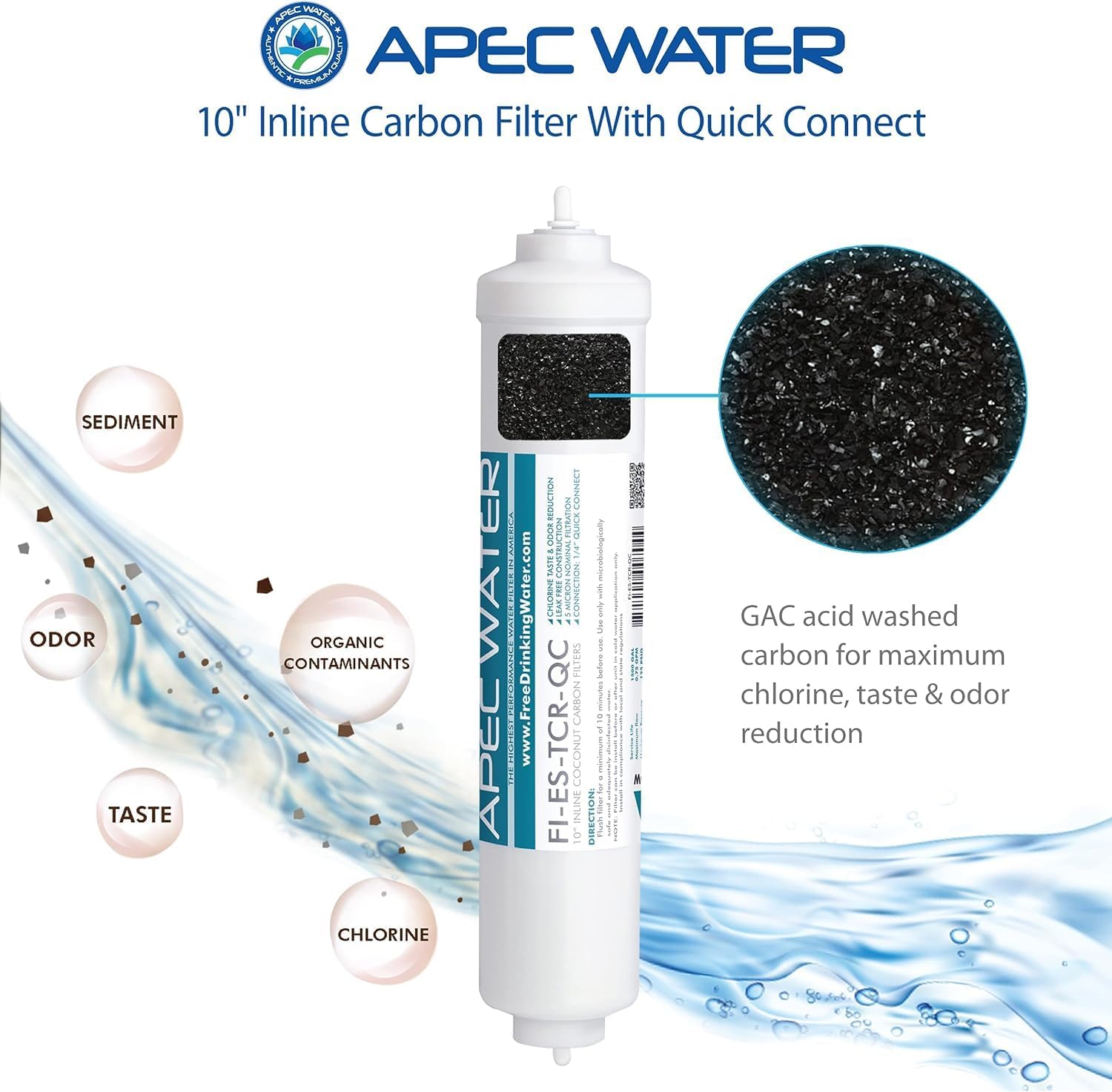 APEC Water Systems FILTER-T2Y-ESPH High Capacity 2 Year Replacement Filter Set For Essence Series Alkaline Reverse Osmosis Water Filter System Stage 1-3&6