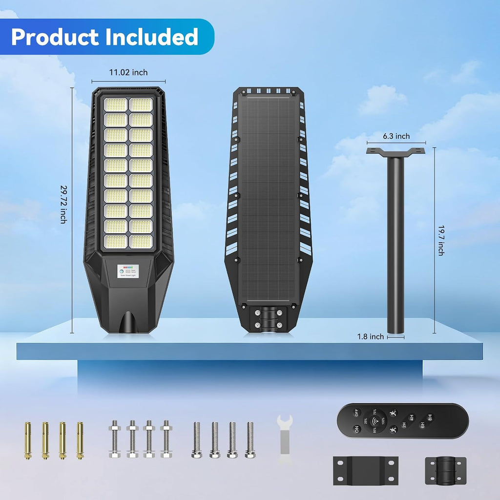 Deepn Solar Lights Outdoor, IP66 Waterproof Street Lights Outdoor,Dusk to Dawn Solar Flood Lights Motion Sensor with Remote Control for Yard, Entryway Garage, Porch 2 Pack