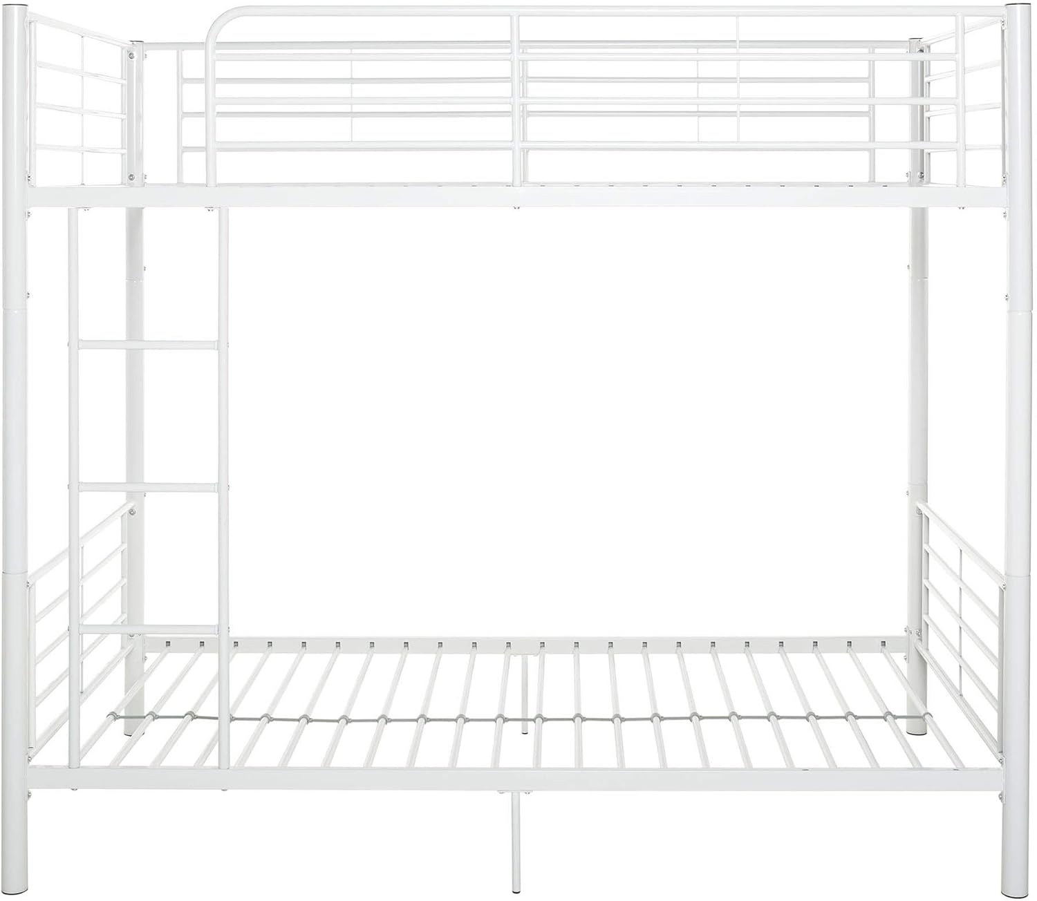 Walker Edison Elodie Urban Industrial Twin Over Twin Metal Bunk Bed, Twin Over Twin, White