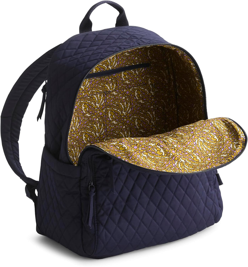 Vera Bradley Women's Premium Cotton Bancroft Backpack, Peacoat, One Size