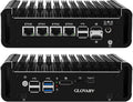 Mini Firewall PC N100 4 Core, 4 x i226V 2.5GbE LAN OPNsense Hardware, DDR5 8GB RAM 128GB SSD, Fanless Micro Computer Appliance, AES-NI, 3 Display, 2 x NVMe, 2 x SATA 3.0
