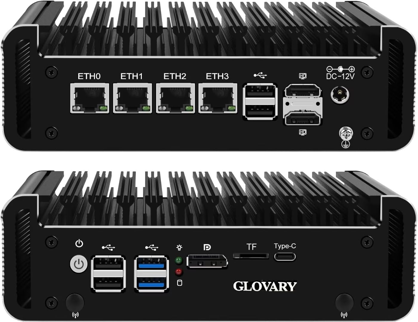 Mini Firewall PC N100 4 Core, 4 x i226V 2.5GbE LAN OPNsense Hardware, DDR5 8GB RAM 128GB SSD, Fanless Micro Computer Appliance, AES-NI, 3 Display, 2 x NVMe, 2 x SATA 3.0