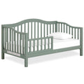 Dream On Me Austin Toddler Day Bed with Rails in Meadow Green, Low to Floor Toddler Day Bed, Greenguard Gold & Baby Safety Alliance Certified, Non-Toxic Finishes, Side Safety Guard Rail