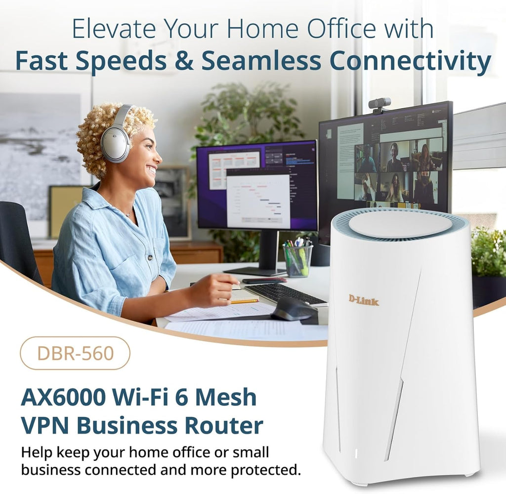D-Link DBR-560 AX6000 Wi-Fi 6 SOHO VPN Router 1 x USB Type-C Port 1 x 2.5Gb WAN Port 4 x Gigabit LAN Ports