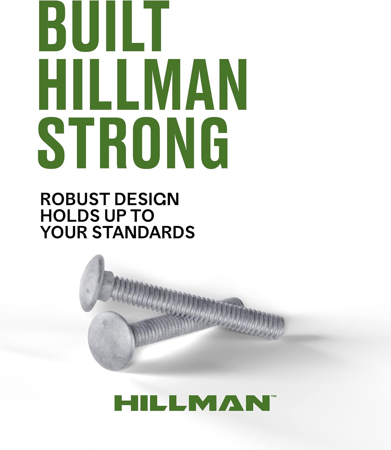 Hillman Group Galvanized Carriage Bolt 5/8' x 16', 25 Count, Blunt Point, Alloy Steel, Self-Locking Round Head Fasteners, Wood and Metal, No Washer Needed, Rust-Resistant (812660)