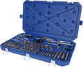 Century Drill & Tool Metric Tap and Die Set, 58-Pc Heat Treated Steel Hand Cutting Taps & Dies Includes Wrenches, Screw Extractors, Pitch Gauge & More - 98957