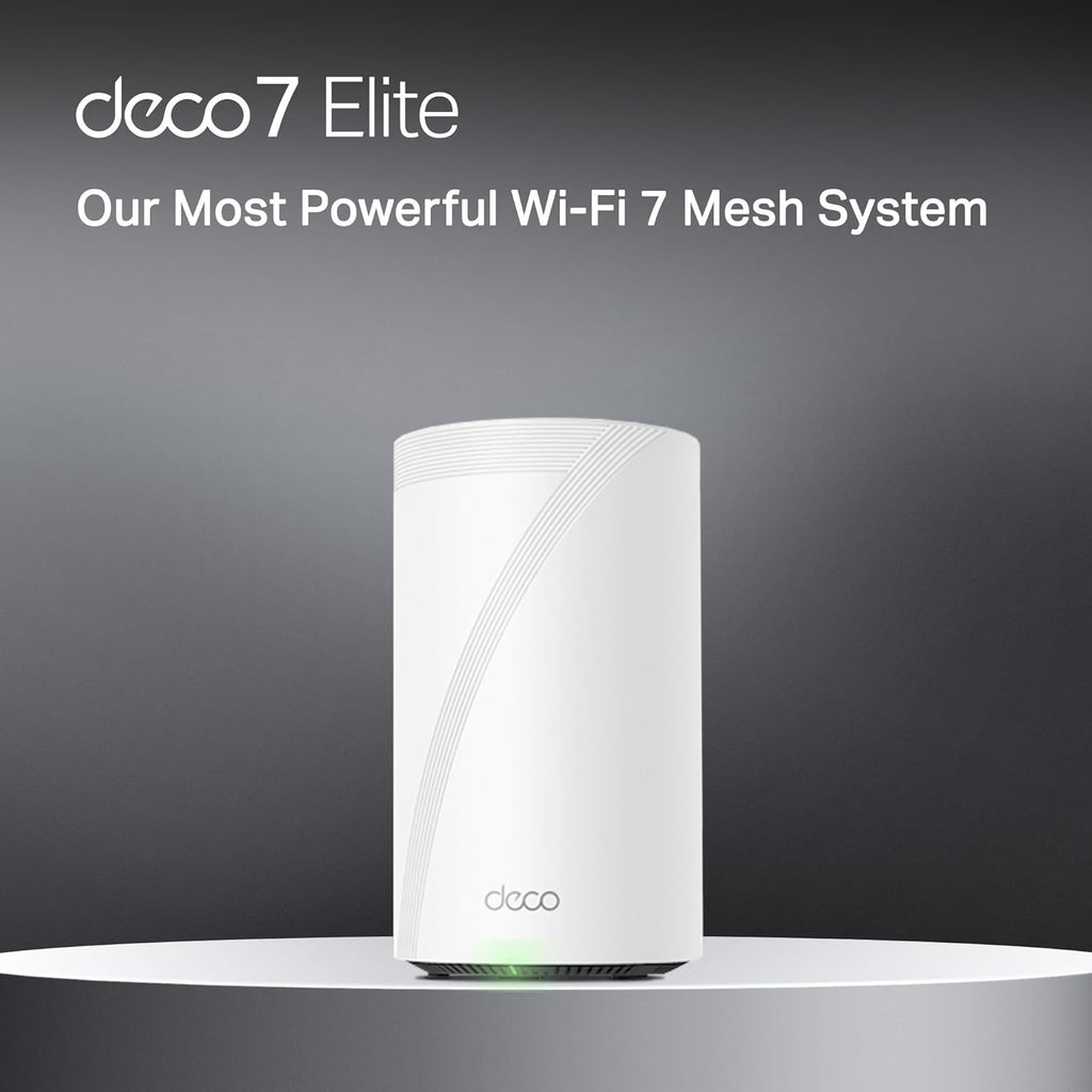 TP-Link Deco 7 Elite BE95 Quad-Band WiFi 7 BE33000 Whole Home Mesh System - 16-Stream, 2X 10G + 2X 2.5G Ports Wired Backhaul, 12x High-Gain Antennas, VPN, AI-Roaming, 4x4 MU-MIMO, HomeShield (1-Pack)