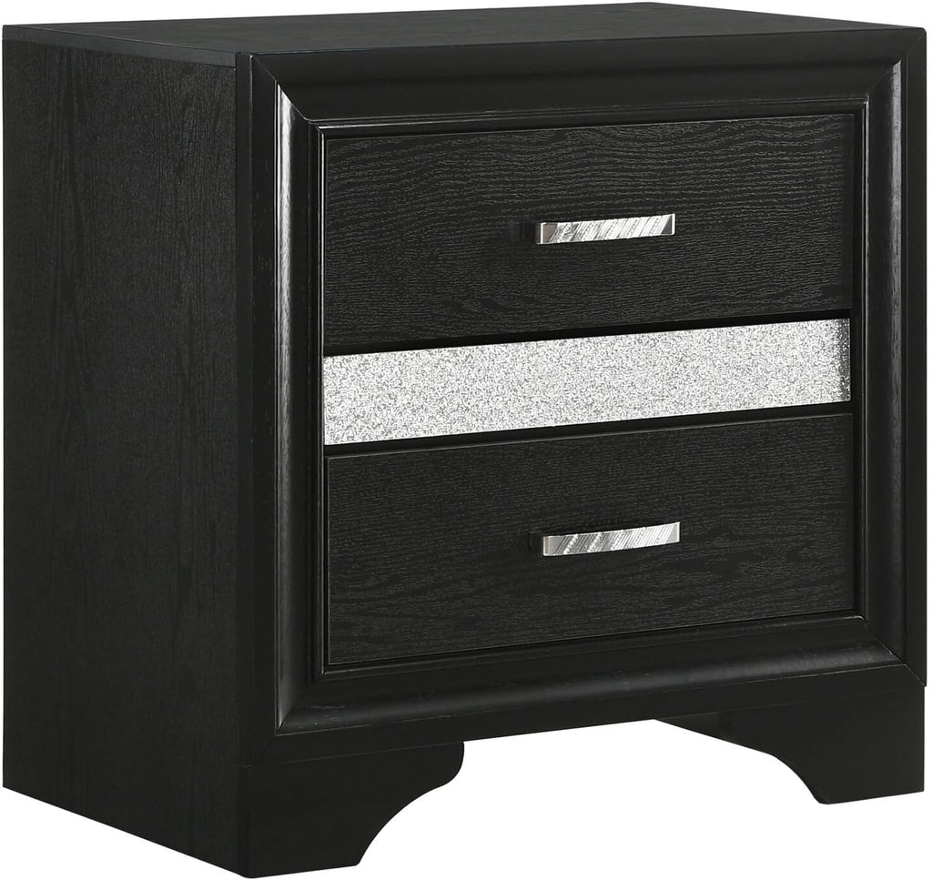 HomeStock French Fabulous 5-Piece Full Bedroom Set Black