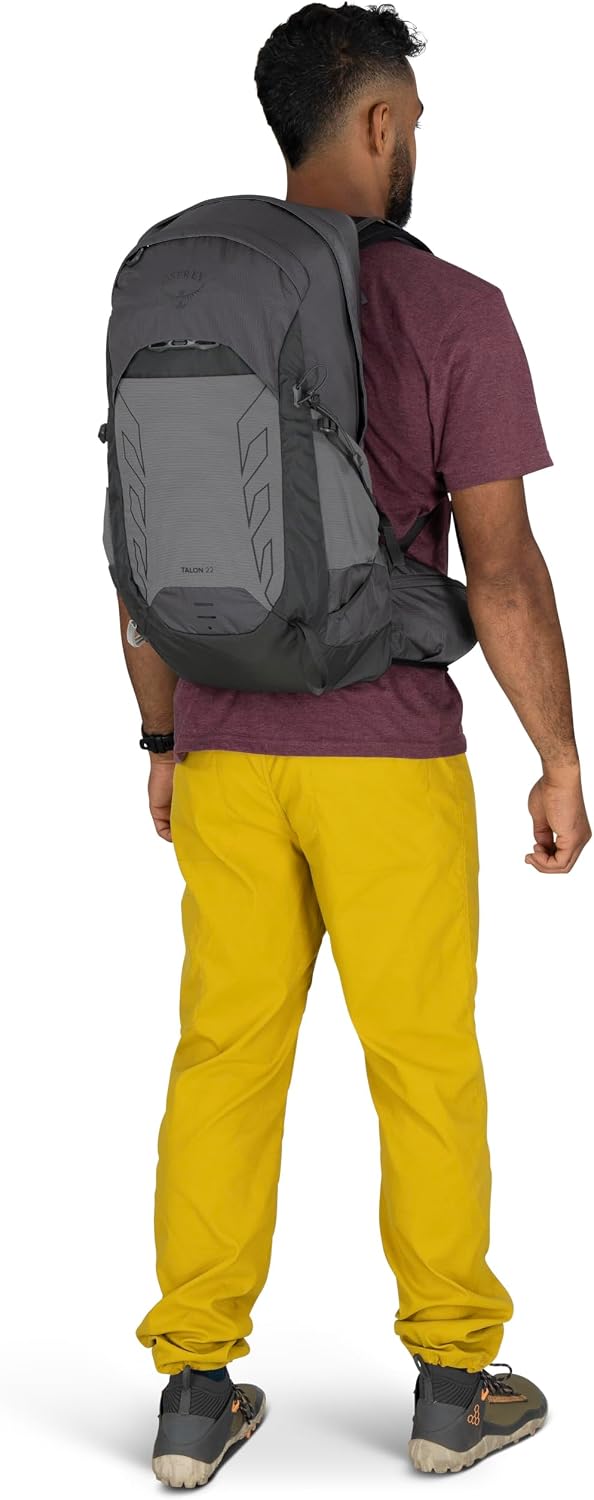 Osprey Talon 22L Men's Lightweight Hiking Backpack - Small Daypack for Travel & Camping, Phantom Grey/Dark Charcoal